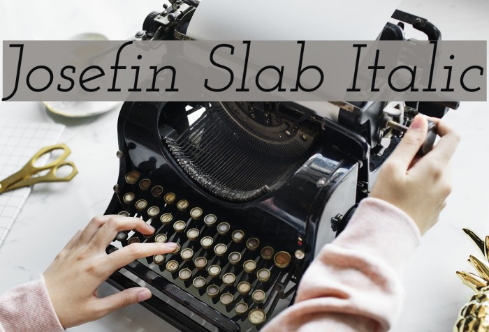 Josefin Slab Italic Font examples