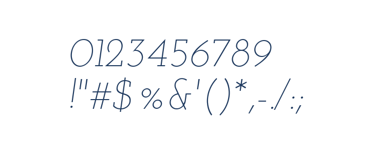 Josefin Slab Light Italic Other Characters