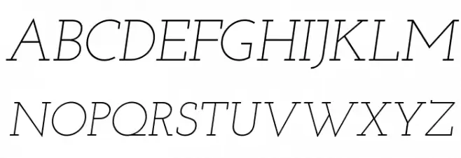 Josefin Slab Light Italic Fonte MAIÚSCULAS