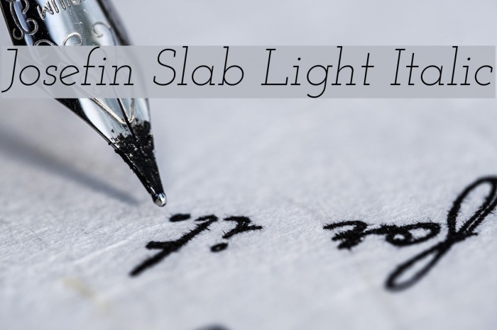 Josefin Slab Light Italic Example 2
