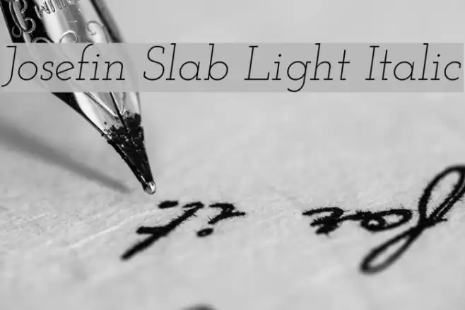 Josefin Slab Light Italic Font examples