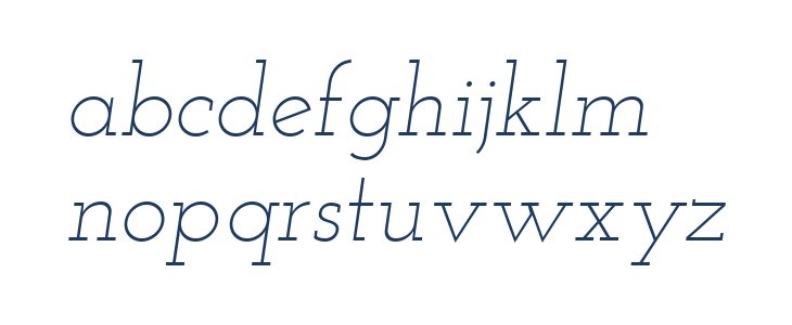 Josefin Slab Light Italic Lowercase