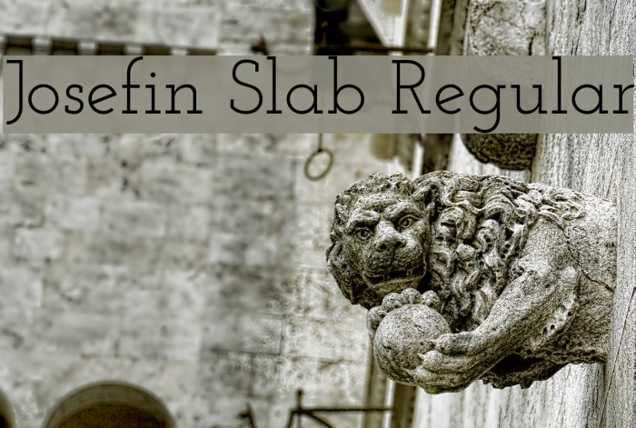 Josefin Slab Regular Font examples