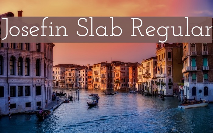 Josefin Slab Regular Font examples