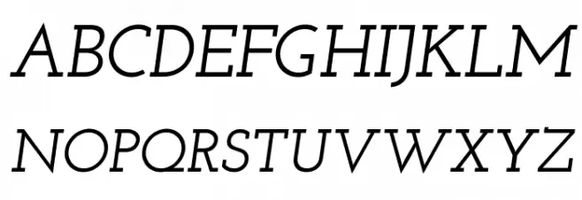 Josefin Slab SemiBold Italic फ़ॉन्ट अपरकेस