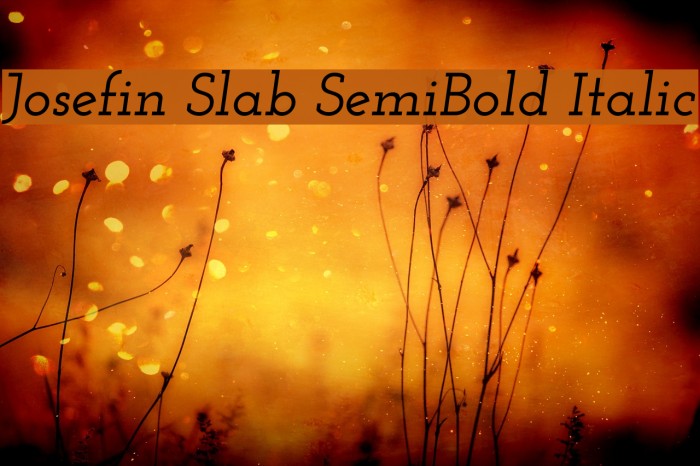 Josefin Slab SemiBold Italic Font examples