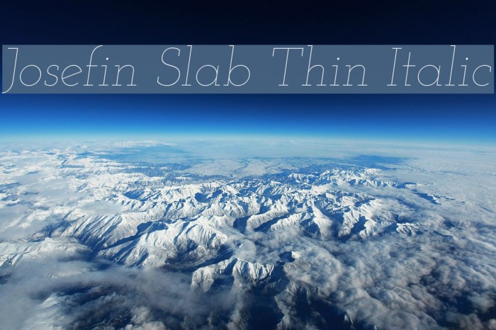 Josefin Slab Thin Italic Font examples