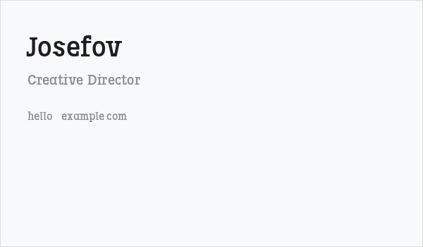 Josefov Business Card