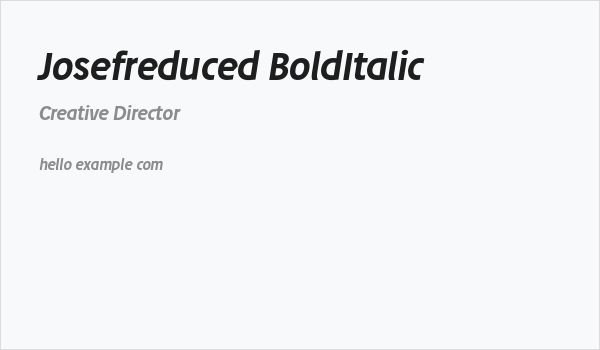 Josefreduced-BoldItalic Business Card