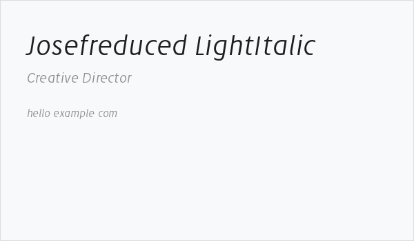 Josefreduced-LightItalic Business Card
