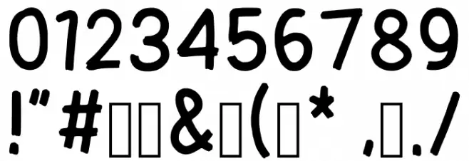 Joshbrush Regular Шрифта ДРУГИЕ символов