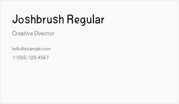 Joshbrush Regular Business Card
