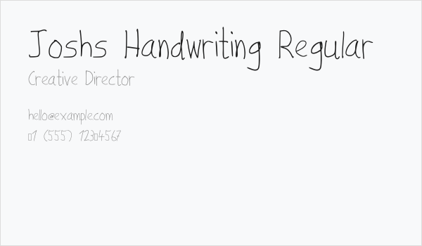 Joshs Handwriting Regular Business Card