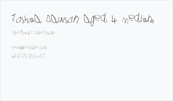 Joshua Dawson aged 4 Medium Business Card