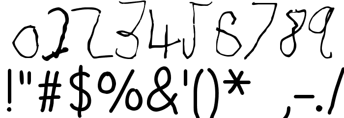 Joshua Dawson aged 4 Font OTHER CHARS