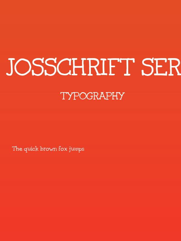 Josschrift Serif Poster