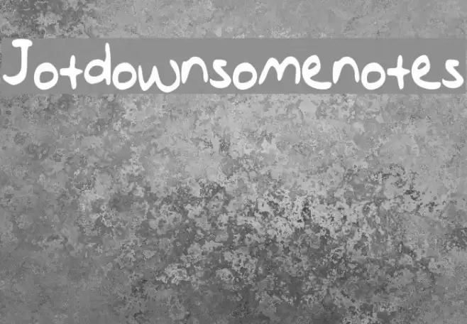 Jotdownsomenotes Font examples