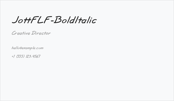 JottFLF-BoldItalic Business Card