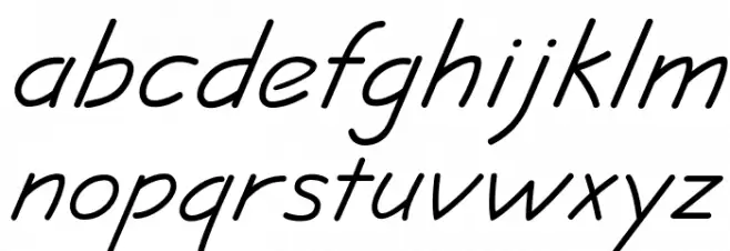 JottFLF-Italic Schriftart Kleinbuchstaben
