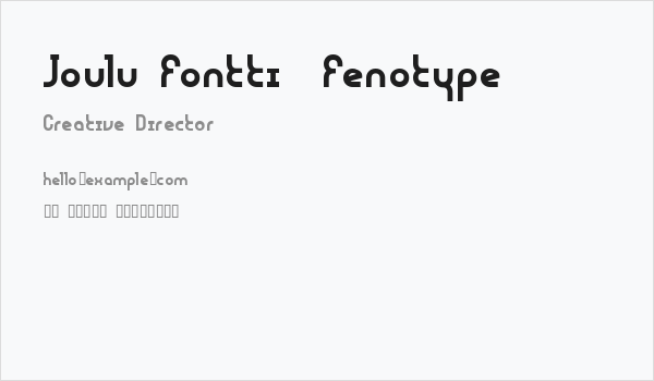 Joulu Fontti  Fenotype Business Card