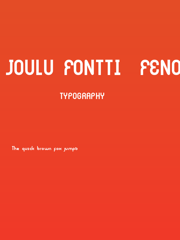 Joulu Fontti  Fenotype Poster