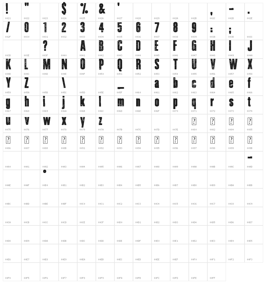 Journal du Soir Character Map