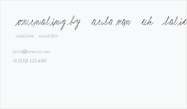 Journaling by Marta van Eck Italic Business Card