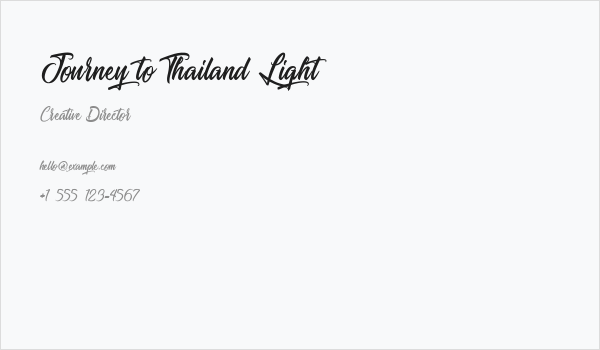 Journey to Thailand Light Business Card