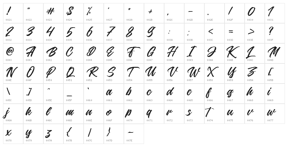 Jouska-Regular Character Map