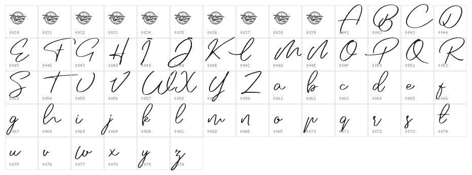 Jovanka Demo Regular Character Map