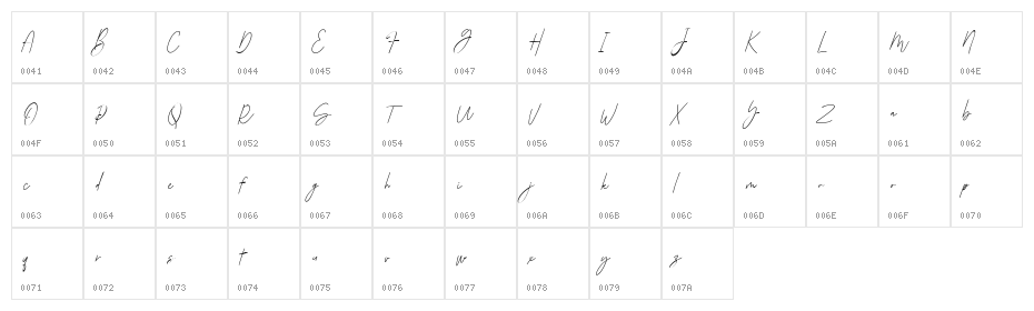 Jownsey Free Regular Character Map