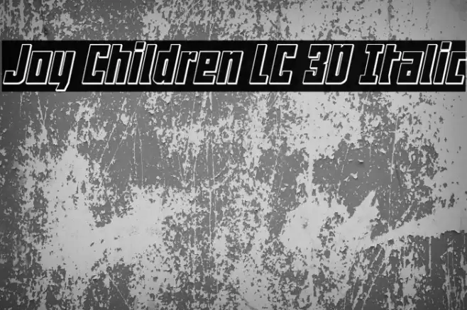 Joy Children LC 3D Italic Caratteri examples