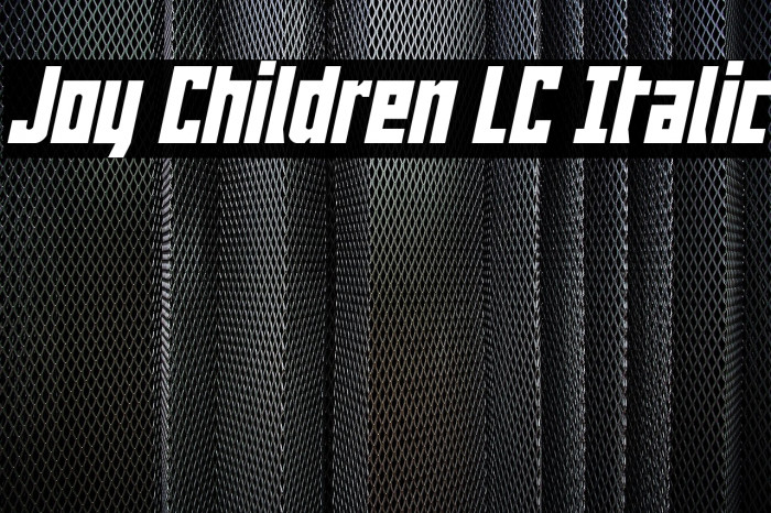 Joy Children LC Italic Example 2