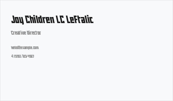 Joy Children LC Leftalic Business Card