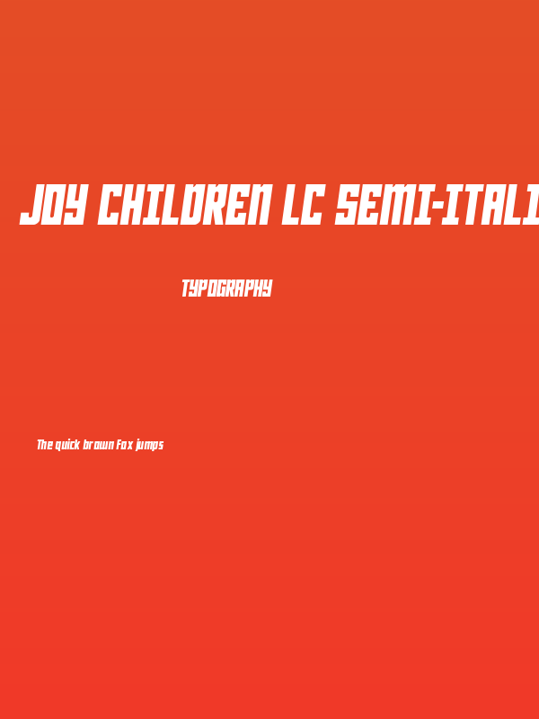 Joy Children LC Semi-Italic Poster
