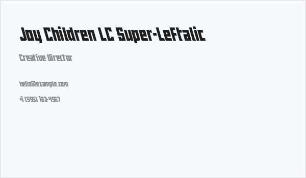 Joy Children LC Super-Leftalic Business Card