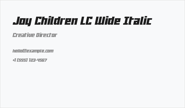 Joy Children LC Wide Italic Business Card