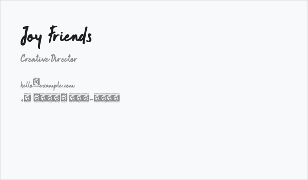 Joy Friends Business Card