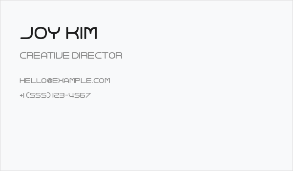 Joy Kim Business Card