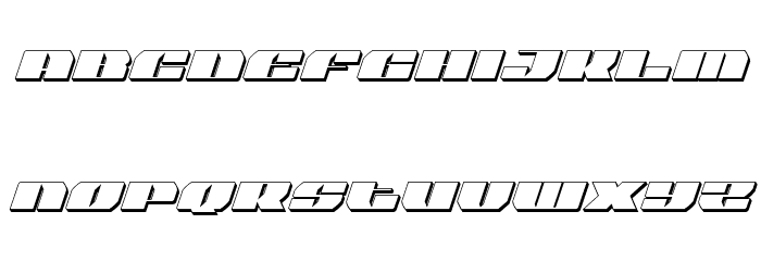 Joy Shark 3D Italic Font LOWERCASE
