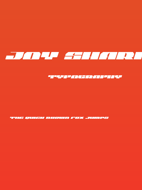 Joy Shark Expanded Italic Poster