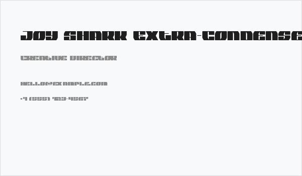 Joy Shark Extra-Condensed Business Card