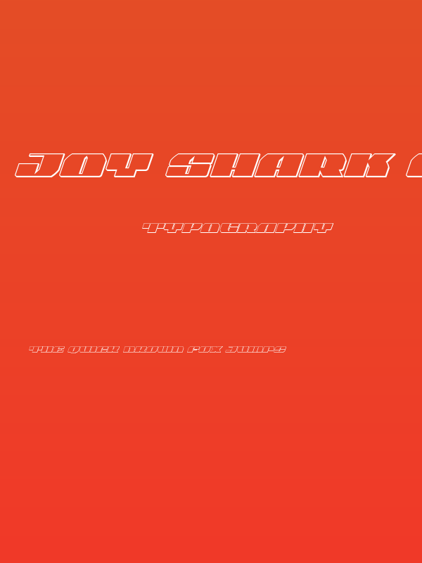 Joy Shark Outline Italic Poster