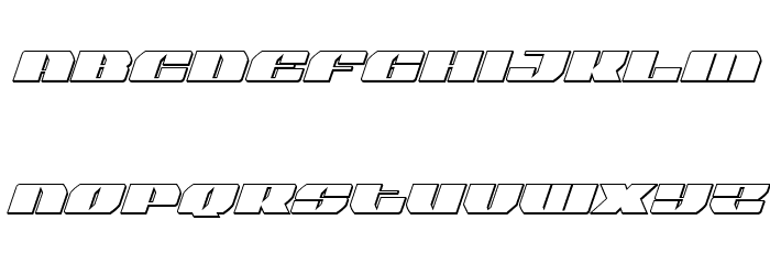 Joy Shark Outline Italic Font LOWERCASE