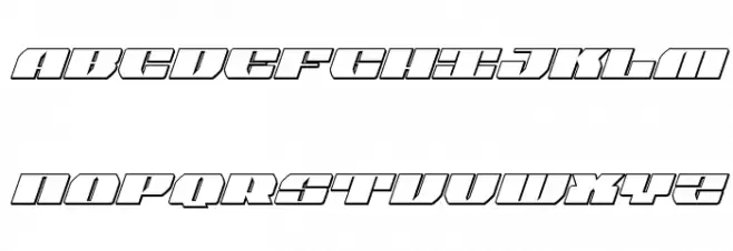 Joy Shark Outline Semi-ConItal Font UPPERCASE