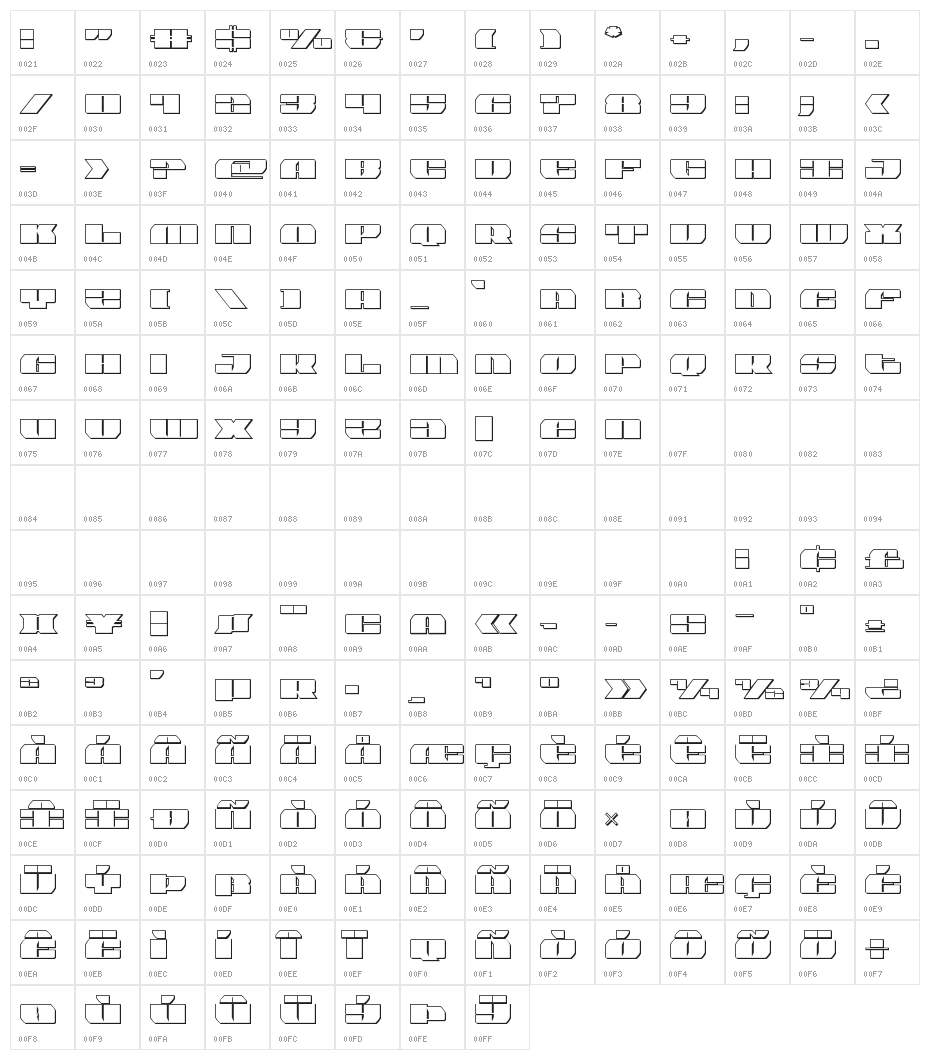 Joy Shark Outline Character Map