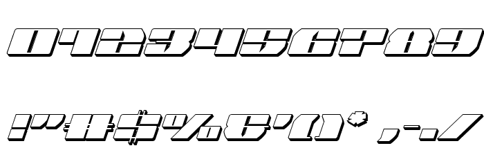 Joy Shark Semi-Condensed 3D Italic Font OTHER CHARS