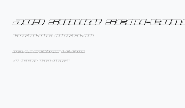 Joy Shark Semi-Condensed 3D Italic Business Card