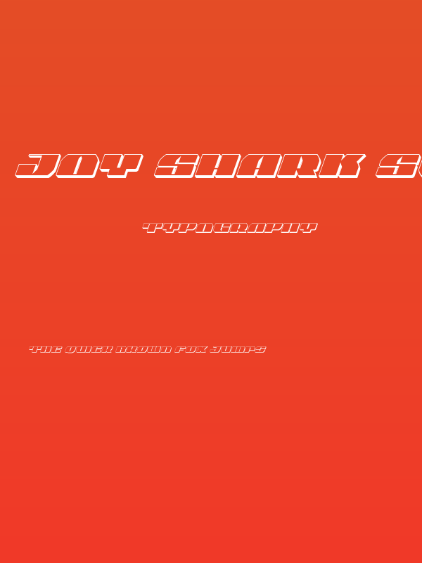 Joy Shark Semi-Condensed 3D Italic Poster