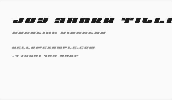 Joy Shark Title Italic Business Card